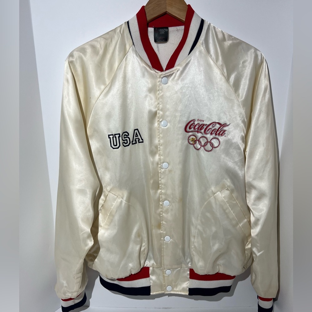 Rare vintage, Olympic Games, USA, Coca-Cola sponsor satin jacket large